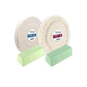 4-tlg. Alu-Polierset Ø150mm, Weiß,...