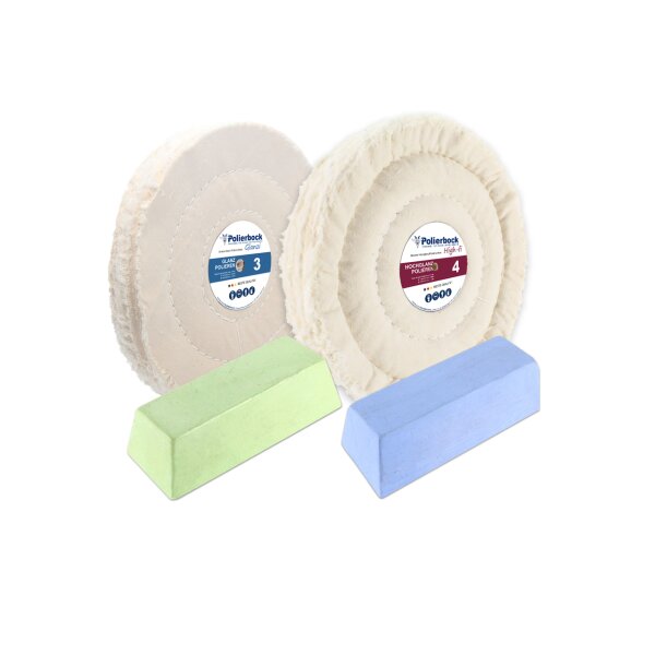 4-tlg. Universal-Polierset Ø150mm, Weiß, Polierbock / Bohrmaschine 17/18