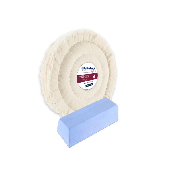 2-tlg. Universal-Polierset Ø150mm, Weiß, Bohrung 32/33mm