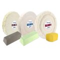 6-tlg. Universal-Polierset Ø125mm, Weiß, Superfein, Bohrung 32/33mm