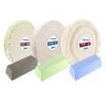 6-tlg. Universal-Polierset Ø125mm, Weiß, Polierbock / Bohrmaschine 17/18