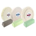 6-tlg. Alu-Polierset Ø150mm, Weiß, Bohrung 32/33mm