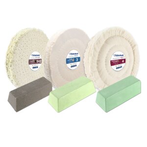 6-tlg. Alu-Polierset Ø200mm,  für Polierbock 14