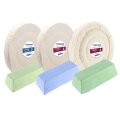 6-tlg. Aluminium Polierset 125 mm Polierscheiben Pasten für Polierbock 45mm