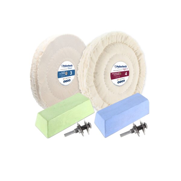 6-tlg. Universal-Polierset Ø125mm, Weiß, Bohrmaschine