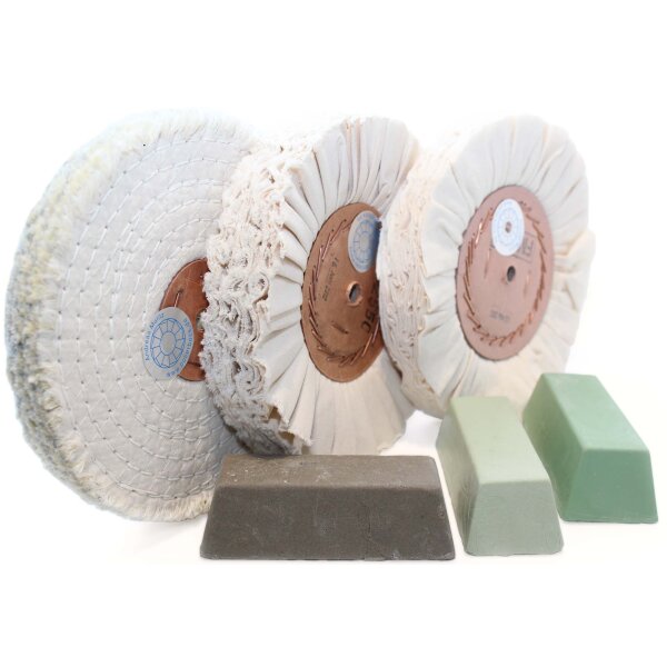 6-tlg. Alu-Polierset, 200mm für Polierbock -  für Spiegelglanz! 50mm