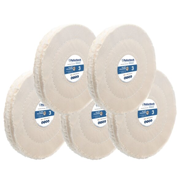 5er-Set 150x25mm Baumwollscheibe B zum Glanzpolieren (fest), 2-fach gesteppt 13