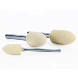 3 tlg.-Polierfilzstifte-Set Spitzkegel Polierpaste